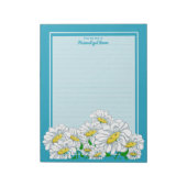 Happy Daisies Blue - Blauwe lijn Notitieblok (Linkerzijde)
