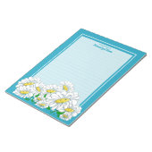 Happy Daisies Blue - Blauwe lijn Notitieblok (Schuin)