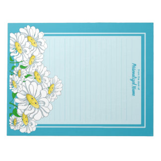 Happy Daisies Blue - Blauwe lijn Notitieblok