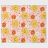 Happy Daisies Colorful Pattern Cadeaupapier (Vlak)