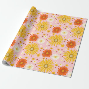Happy Daisies Colorful Pattern Cadeaupapier