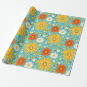 Happy Daisies Colorful Pattern Cadeaupapier (Uitgerold)