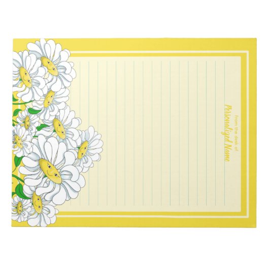 Happy Daisies geel-geel gevoerd Notitieblok (Voorkant)