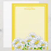 Happy Daisies Geel-Geel Ongevoerd Papieren Blad (Voorkant / Achterkant)