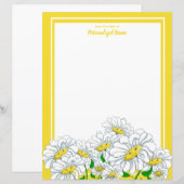 Happy Daisies Geel-Wit Ongevoerd Papieren Blad (Voorkant / Achterkant)