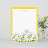 Happy Daisies Geel-Wit Ongevoerd Papieren Blad (Staand voorkant)