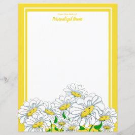 Happy Daisies Geel-Wit Ongevoerd Papieren Blad