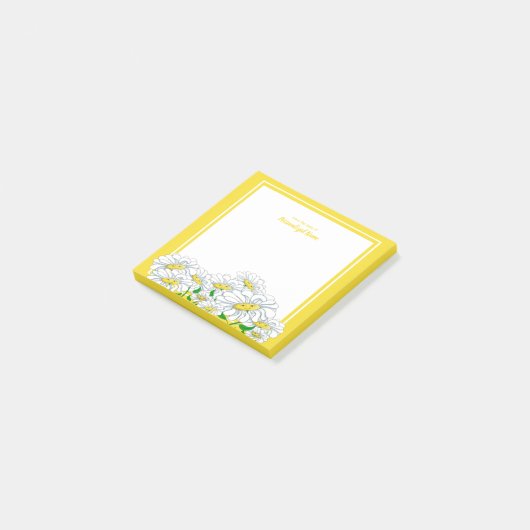 Happy Daisies Geel-Wit Post-it® Notes (Schuin)