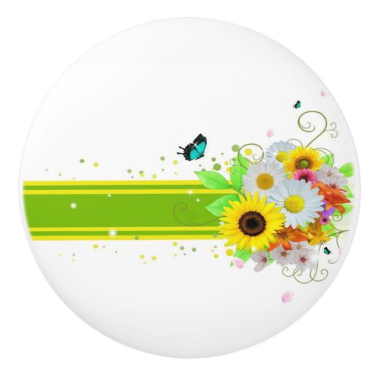 Happy Daisies Keramische Knop (Voorkant)