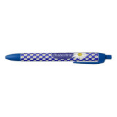 Happy Daisies met persoonlijke naam Blauwe Inkt Pen (Bodem)