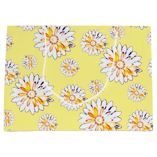 Happy Daisies op Gellow Groot Cadeauzakje (Voorkant)