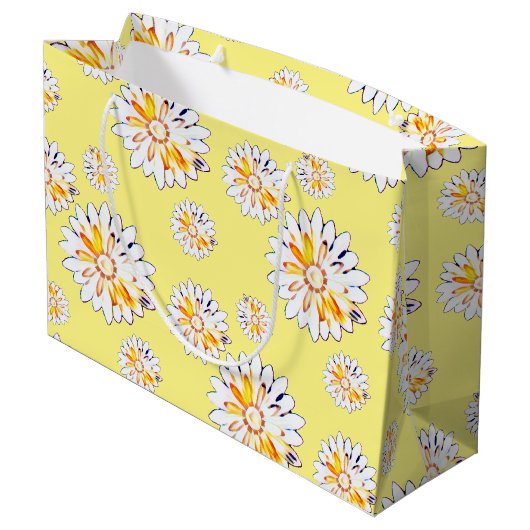 Happy Daisies op Gellow Groot Cadeauzakje (Achterkant Gekanteld)