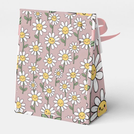 Happy Daisies Pattern - Cute Floral Design Bedankdoosjes (Achterkant)