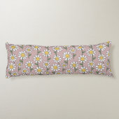 Happy Daisies Pattern - Cute Floral Design Lichaamskussen (Achterkant)