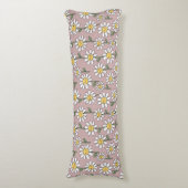 Happy Daisies Pattern - Cute Floral Design Lichaamskussen (Voorkant Verticaal)