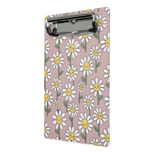 Happy Daisies Pattern - Cute Floral Design Mini Klembord (Angled2)