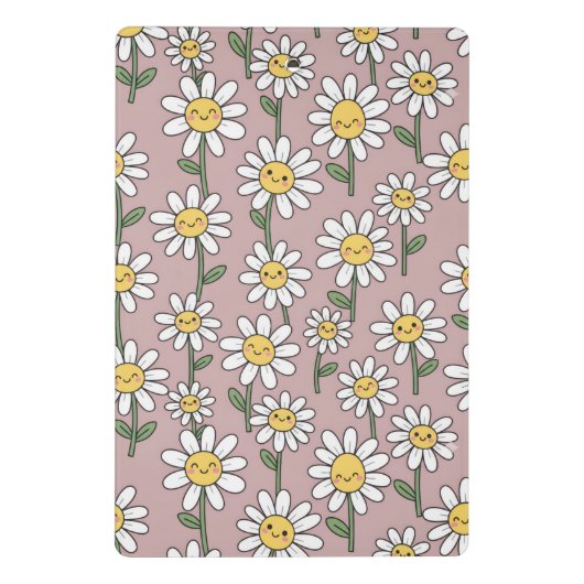 Happy Daisies Pattern - Cute Floral Design Mini Klembord (Achterkant)