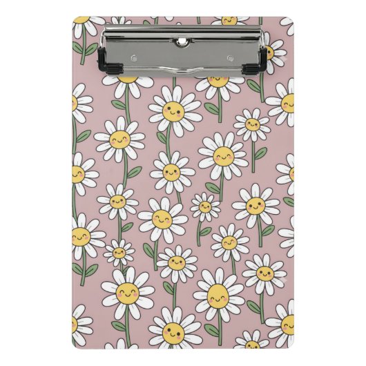 Happy Daisies Pattern - Cute Floral Design Mini Klembord (Voorkant)
