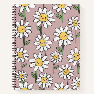 Happy Daisies Pattern - Cute Floral Design Notitieboek