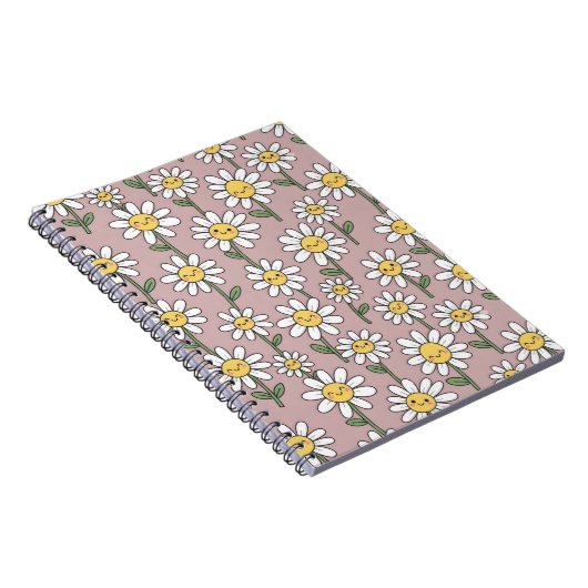 Happy Daisies Pattern - Cute Floral Design Notitieboek (Rechterzijde)