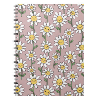 Happy Daisies Pattern - Cute Floral Design Notitieboek