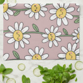 Happy Daisies Pattern - Cute Floral Design Theedoek (Gevouwen)
