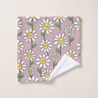Happy Daisies Pattern - Cute Floral Design Washandje