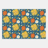 Happy Daisies Retro 70s Kleurrijk Patroon Inpakpapier Vel (Voorkant 3)