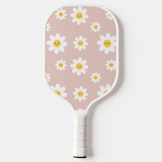Happy Daisies Roze Pickleball Paddle (Achterkant)