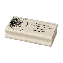Happy Daisy-adreslabel Rubberstempel