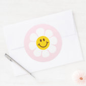 Happy Daisy Floral Uitnodiging Ronde Sticker (Envelop)
