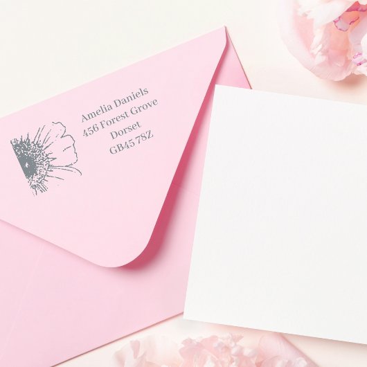 Happy Daisy retouradres Zelfinktende Stempel