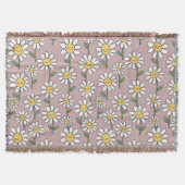 Happy Daisy Smiles Pink Floral Pattern Deken (Voorkant)