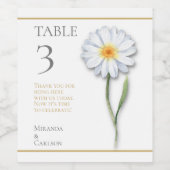 Happy Daisy Table Number Wine Label Wijn Etiket (Enkel label)