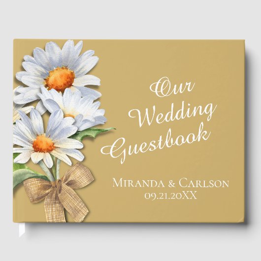 Happy Daisy Wedding Guestbook Gastenboek (Voorkant)