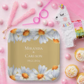 Happy Daisy Wedding Papieren Bordje (Feest)