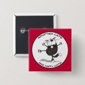 Happy Dance Cat Vierkante Button 5,1 Cm (Voorkant /achterkant)