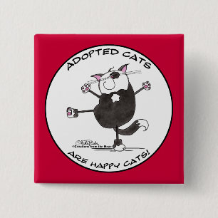 Happy Dance Cat Vierkante Button 5,1 Cm