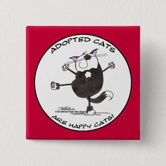 Happy Dance Cat Vierkante Button 5,1 Cm (Voorkant)