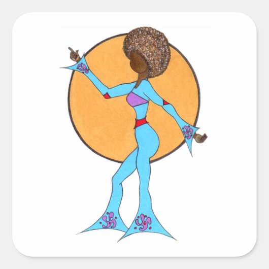 HAPPY DANCE decoreren (20 tellen) Vierkante Sticker (Voorkant)