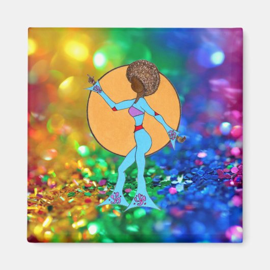 HAPPY DANCE - GLITTER stick aan Magneet (Voorkant)