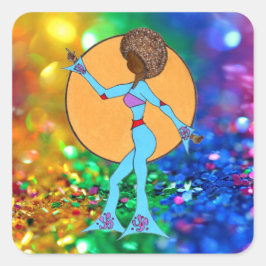 HAPPY DANCE - GLITTER versieren (6 of 20 Count) Vierkante Sticker