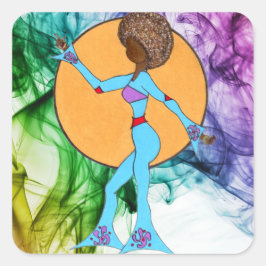 HAPPY DANCE - KLEUR SPLASH versieren (6 of 20 Ct.) Vierkante Sticker