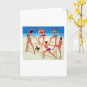 Happy Dance - Meisjes op Vacatie bij het strand! Kaart (Gele Bloem)
