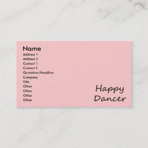 Happy Dancer zwart script Visitekaartje