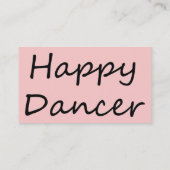 Happy Dancer zwart script Visitekaartje (Achterkant)