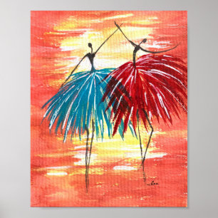 Happy Dancers 8x10 Premium Canvas Poster