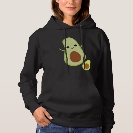 Happy Dancing Adult and Baby Avocado Hoodie (Voorkant)