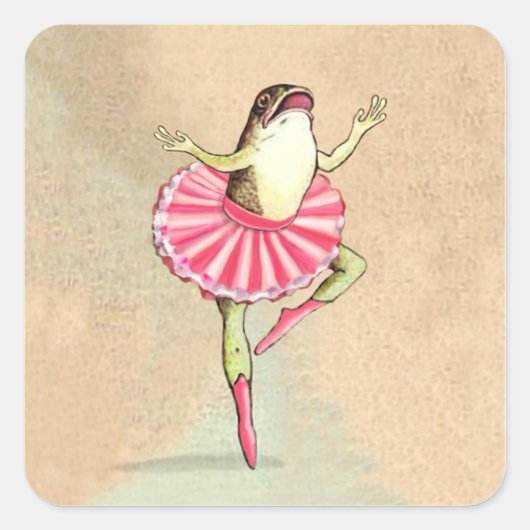 Happy Dancing Ballerina Frog Stickers (Voorkant)