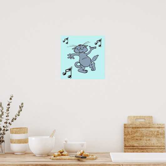 Happy Dancing Cat, Music Poster (Keuken)
